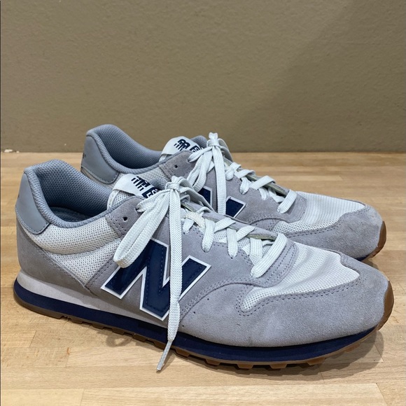 New Balance 500 Classic Gray Blue Comfort Sneakers GM500SG Men Lace up Sz 11.5 D - Picture 1 of 11